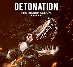 极品PS动作－烈火引爆(含PDF教程)：Detonation Photoshop Action